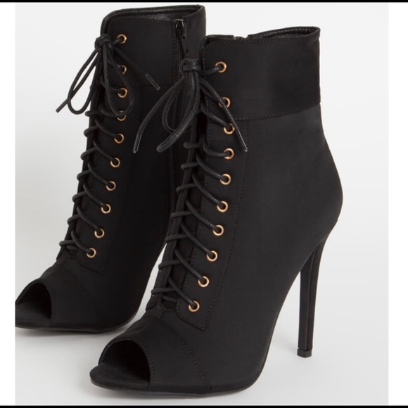 Peep toe heeled booties 8.5 - Picture 2 of 3